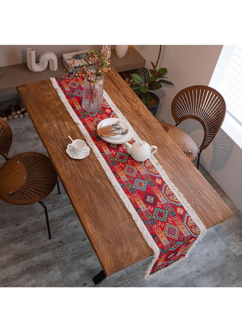 Y&D 30*240cm Bohemian Tassel Print Decorative Tablecloth  - Image 5