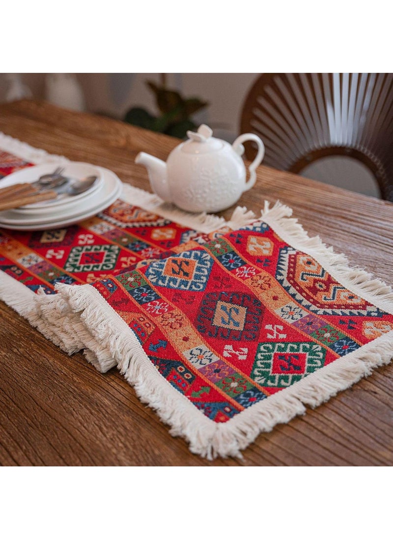 Y&D - 30*240cm Bohemian Tassel Print Decorative Tablecloth - Image 1