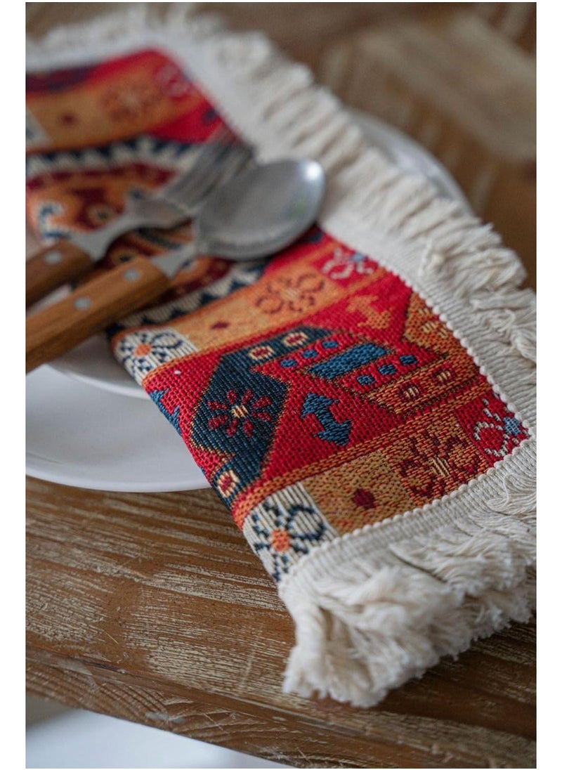 Y&D 30*240cm Bohemian Tassel Print Decorative Tablecloth  - Image 3