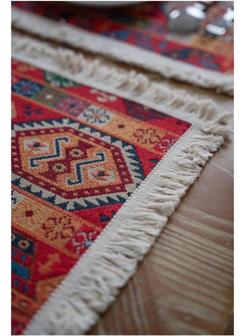 Y&D 30*240cm Bohemian Tassel Print Decorative Tablecloth  - Image 1