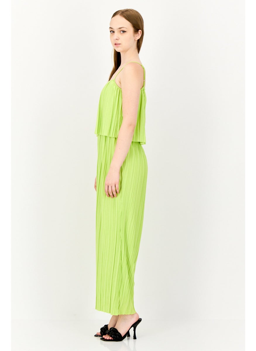 ONLY Women Solid Sleeveless Jumpsuit, Lime  - Image 3