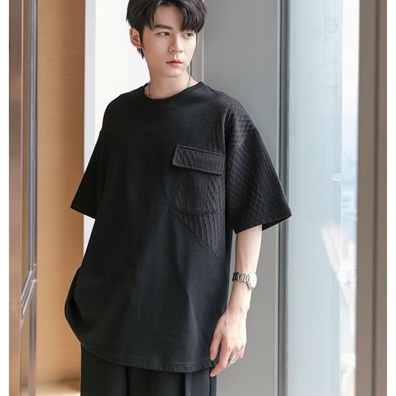 White Short-sleeved T-shirt Men's Summer plus size Fashion Brand Round Neck Half-sleeve oversize High-end TEE T-shirt - Image 2