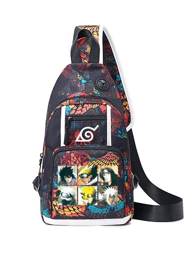 Naruto Cartoon Anime Joint Single Shoulder Bag Men's Small Backpack Student Messenger Bag Chest Bag 