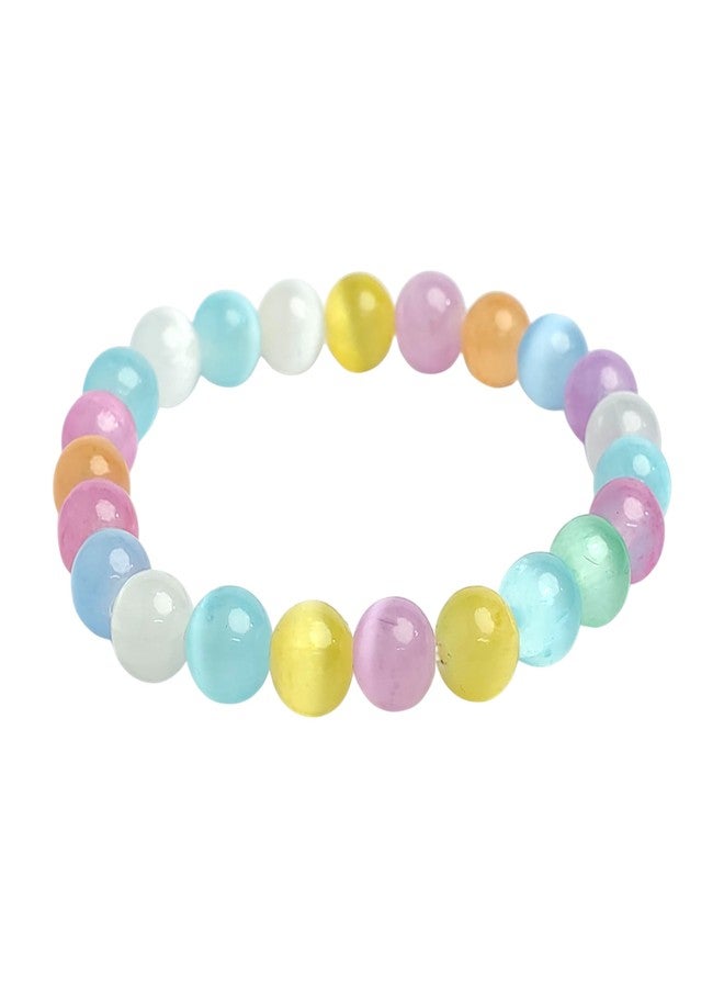 REGLET Multicolour Selenite Bracelet - Natural Healing Crystal Beads for Energy Cleansing, Positivity & Balance - Stretch Bracelet for Men & Women - Image 1