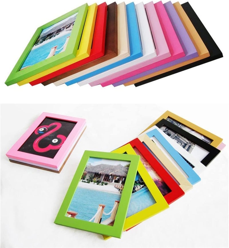 Photo Frame Wooden Picture Photo Wall Frame DIY Decoration Birthday Wedding 5/6/7/8/10/11/12 inch A4 Multi-Size Room Decor Display Pictures(B,7 inch) - Image 5