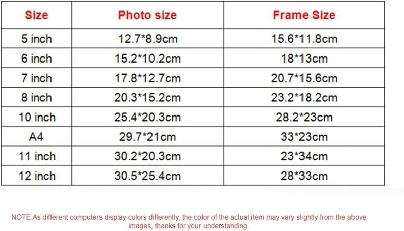 Photo Frame Wooden Picture Photo Wall Frame DIY Decoration Birthday Wedding 5/6/7/8/10/11/12 inch A4 Multi-Size Room Decor Display Pictures(B,7 inch) - Image 2