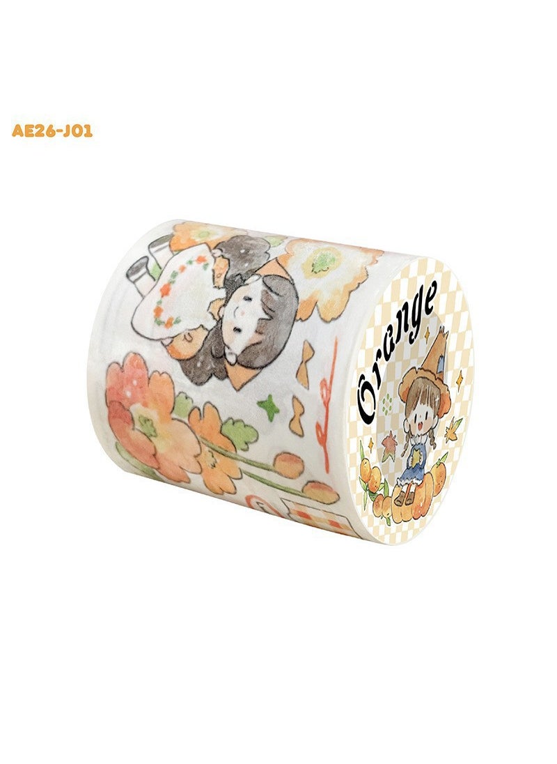Generic King Zorro Themed Washi Tape Set Orange tone tape-whole roll 