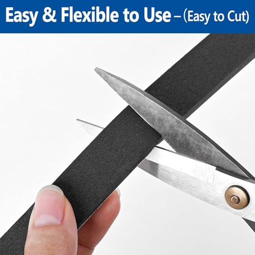 Kikerike Self Adhesive Foam Tape Weatherstrip 1/2In x 1/4In x 42Ft High Density Foam Insulation Strips Seal Weather Stripping with Strong Adhesive for Door and Window Sound Isolation Soundproofing - Image 4