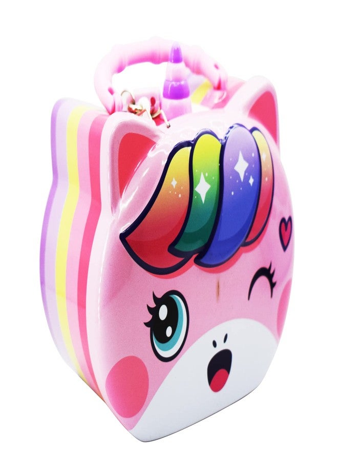 Asera حصالة نقود معدنية على شكل يونيكورن من أسيرا، قطعة واحدة، مزودة بمفتاح وقفل، لعبة مثالية للأطفال والفتيات كهدية عيد ميلاد أو هدية تذكارية. - Image 4