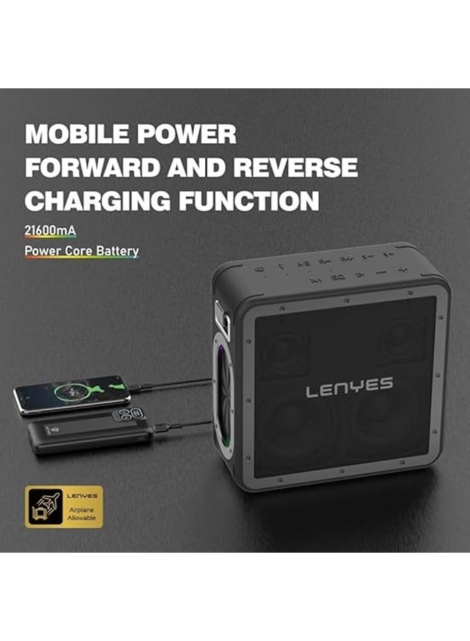 Lenyes S823 Wireless Speaker with Bluetooth V5.0，21600mah Mobile Power Forward And Reverse Charging Function，6.5MM Audio Cable Support A Variety Of Wired Music - Image 3