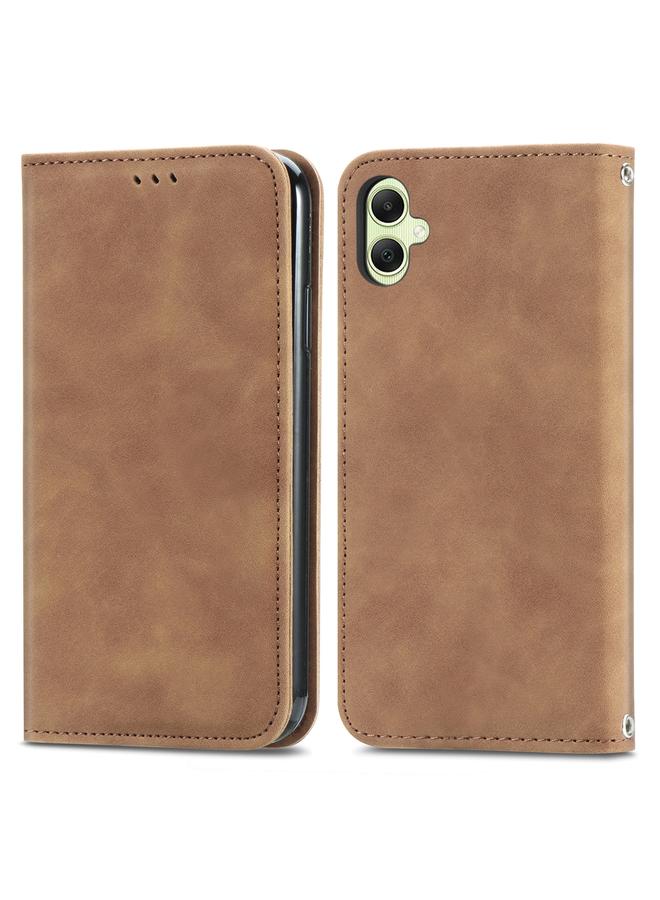 S-TOP Case For Samsung Galaxy A06 Retro Skin Feel Magnetic Leather Phone Case - Image 1