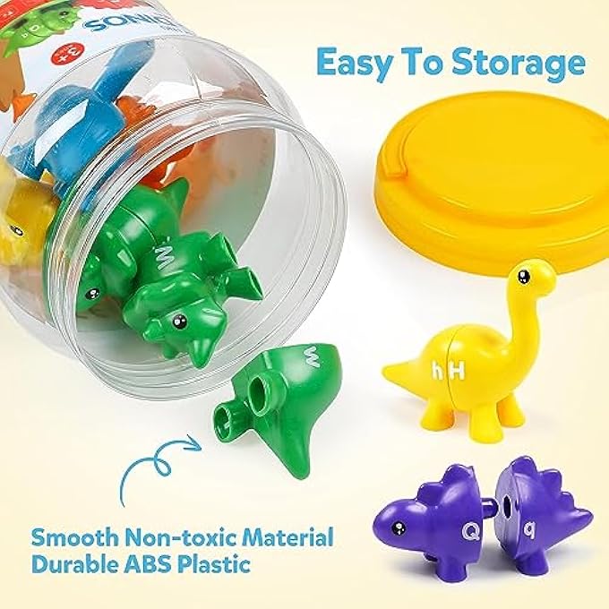 MONTESSORI LEARNING TOYS FOR TODDLERS 1-3, ABC LETTERS MATCHING DINOSAUR TOYS, DOUBLE-SIDED ALPHABET MATCHING GAMES EDUCATIONAL TOYS FOR KIDS AGES 3-5 - Image 5