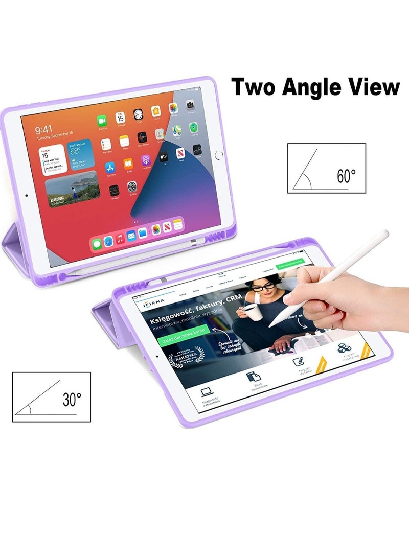 iPad 9th/8th/7th Generation case (2021/2020/2019) iPad 10.2-Inch Case with Pencil Holder [Sleep/Wake] Slim Soft TPU Back Smart Magnetic Stand Protective Cover Cases