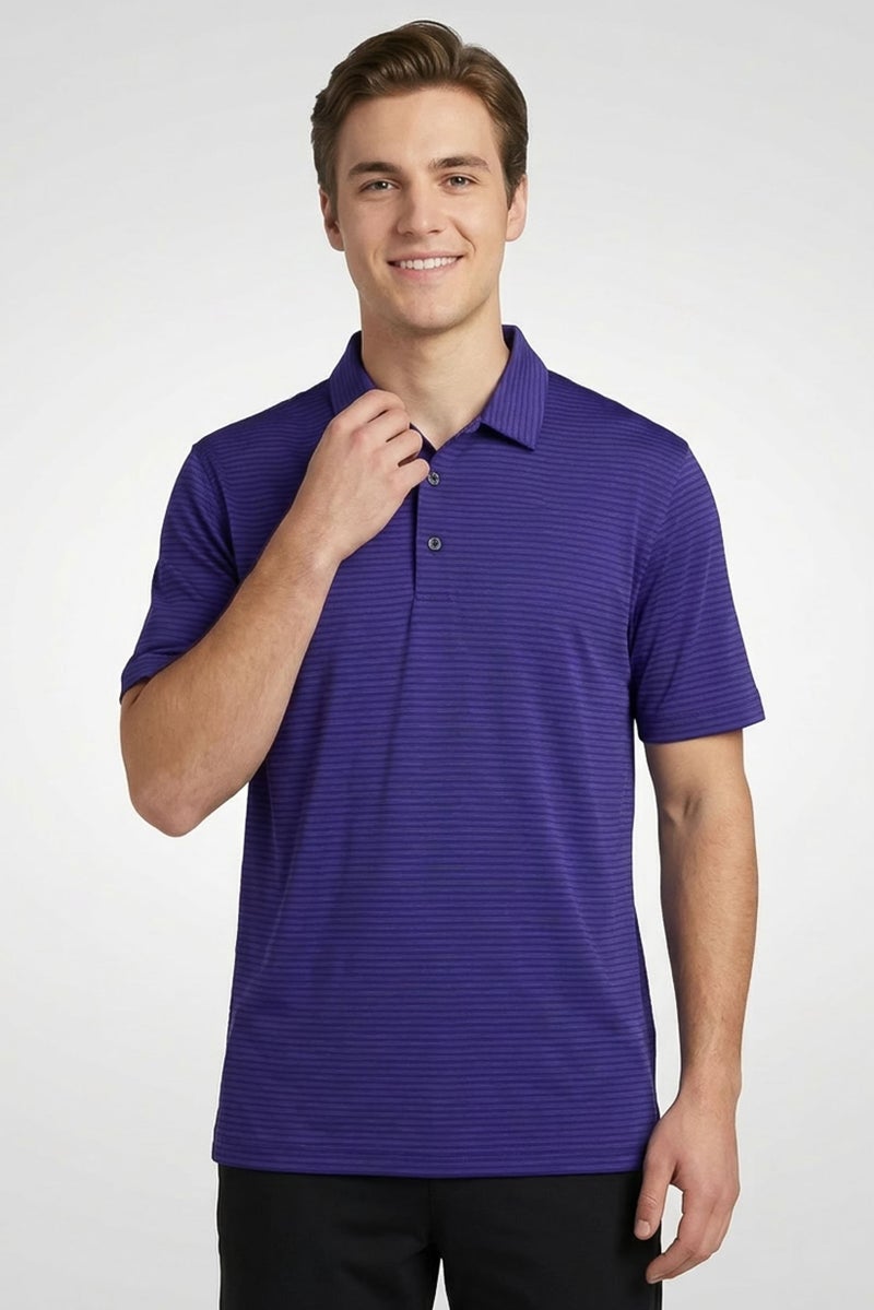 Greg Norman Men Sportswear Fit Short Sleeves Training Polo Shirt, Royal Blue - Image 1