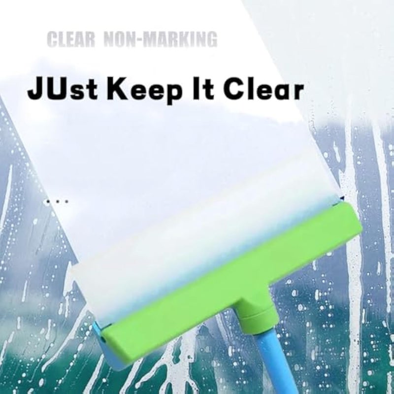 Recyclable Silicone Scrubbing and Cleaning Kit (Includes Silicone Squeegee Blade + Microfiber Wipe) – Green Version (Suitable for Glass Doors and Windows, Mirrors, Shower Enclosures, and Cars) - Image 5