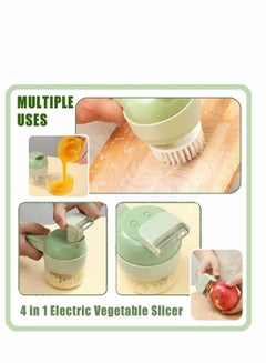 4 IN 1 Electric Food Processors Multifunctional Vegetable Cutter Slicer  Handheld Garlic Grinder Wireless Vegetable Chopper