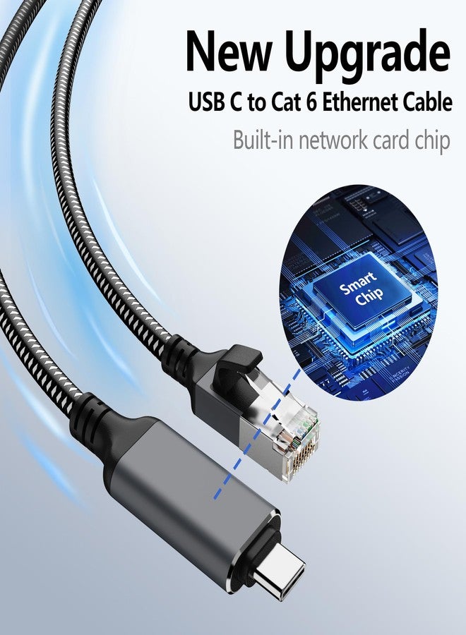 Jadaol USB C to Ethernet Cable 10 FT, Driver-Free Type C to RJ45, Thunderbolt 3/4 Compatible, Plug & Play, Nylon Braided, 1Gbps Gigabit LAN for MacBook Pro/Air, iPhone 15 Pro/Max, Dell XPS, Galaxy S8-S23 - Image 4