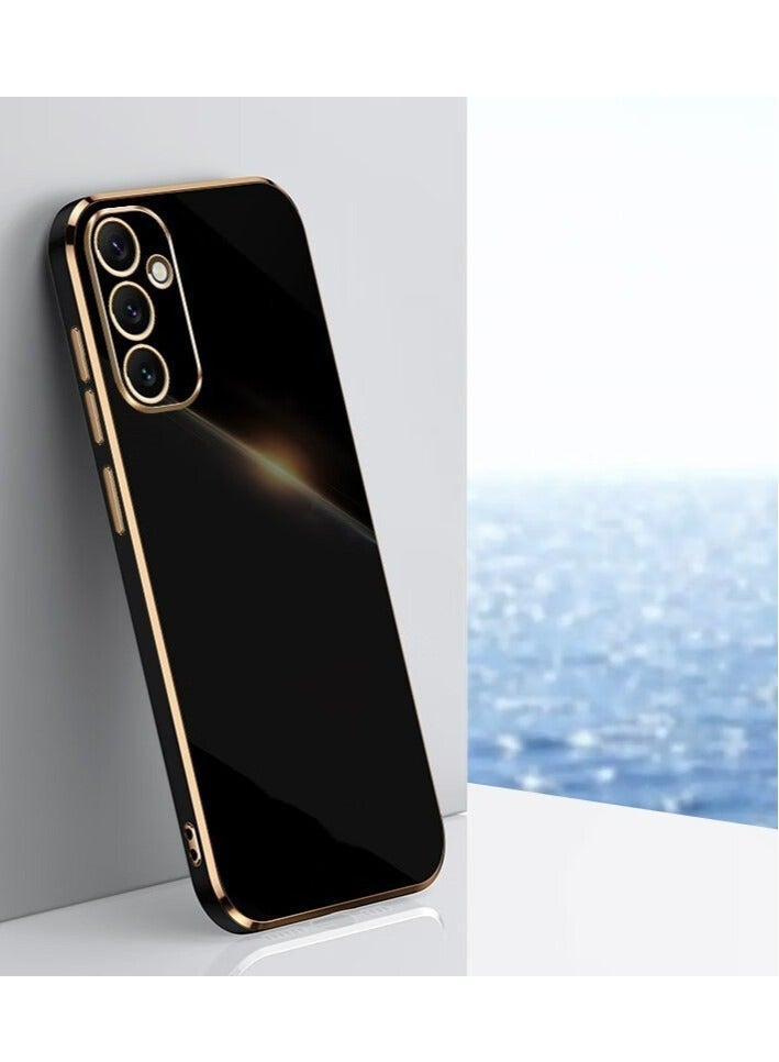 Samsung Galaxy m13 4G Black Mobile Phone Case Cover, Luxury Plating Soft Back Cover, Raised Full Camera Protection - Image 1