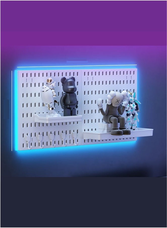 Bukela Pegboard Kit and Accessories 2 Panel Pegboard Wall Organizer and Storage for Office, Home, and Gaming Office Desk Wall Organizer and Pegboard Display White Peg Board Kit - Image 1