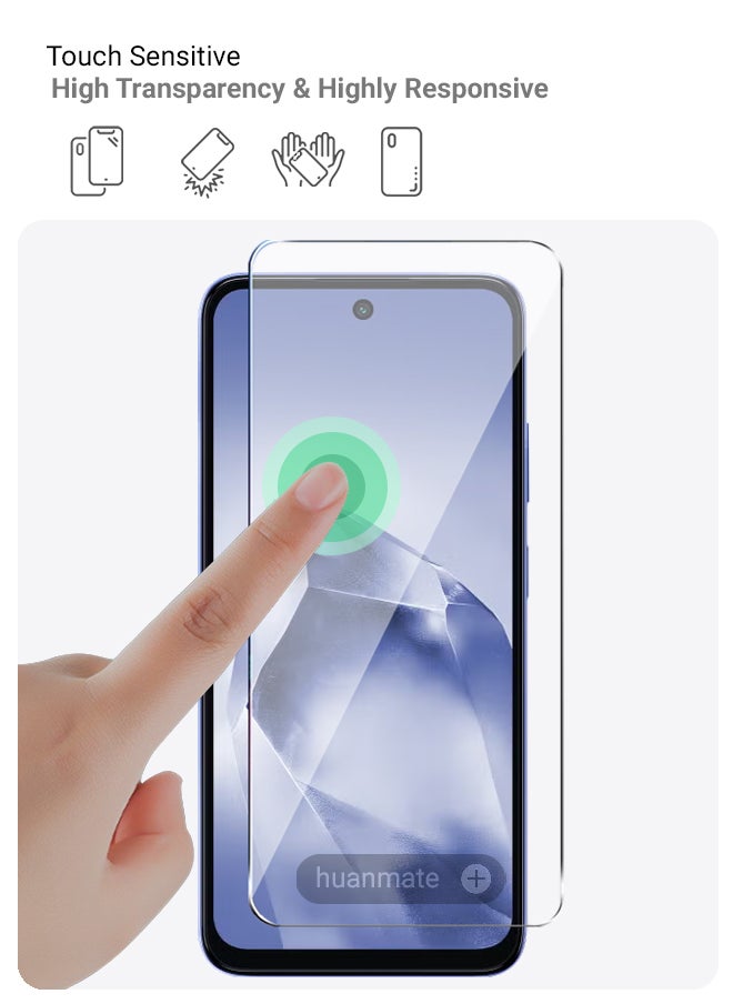 2 Pieces itel P70 Tempered Glass Screen Protector – High Transparency, Delicate Touch, Anti-Explosion, Smooth Arc Edges, Easy Installation, Screen Protector for itel P70