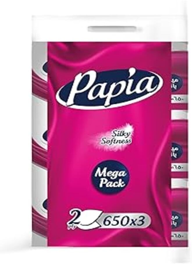 Papia - Papia Facial Tissue - PE MultiPack - 2 Ply - 650 X 3 - Image 1
