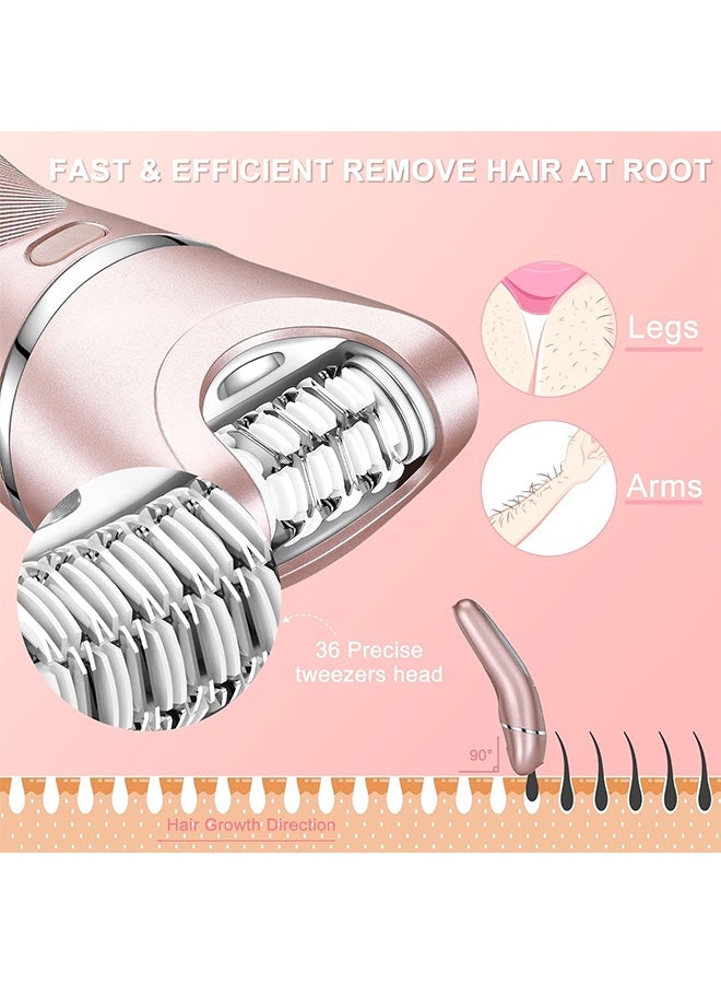 general Electric Shaver for Women Lady Epilator Electric Razors Kit Hair Remover for Face Chin Arm Leg Armpit Bikini Trimmer Painless Waterproof USB Rechargeable Dry Wet with Detachable Head 3 in 1 - Image 2