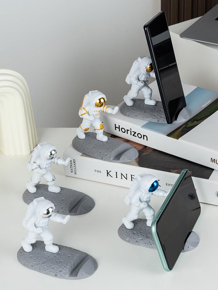 Street27® Astronaut Figurine Showpiece for Home Décor Idols for Office Desk Table, Creative Phone Stand Holder Desk Accessories Tabletop Statue for Gift Gifting Items Birthday Decoration (Blue A) - Image 5
