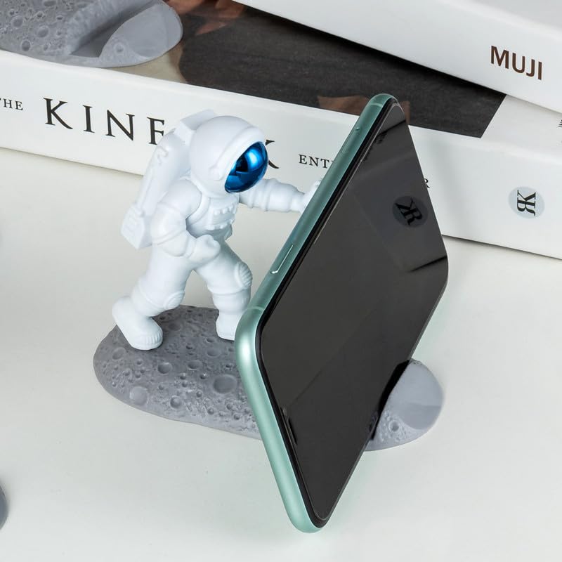 Street27® Astronaut Figurine Showpiece for Home Décor Idols for Office Desk Table, Creative Phone Stand Holder Desk Accessories Tabletop Statue for Gift Gifting Items Birthday Decoration (Blue A) - Image 4