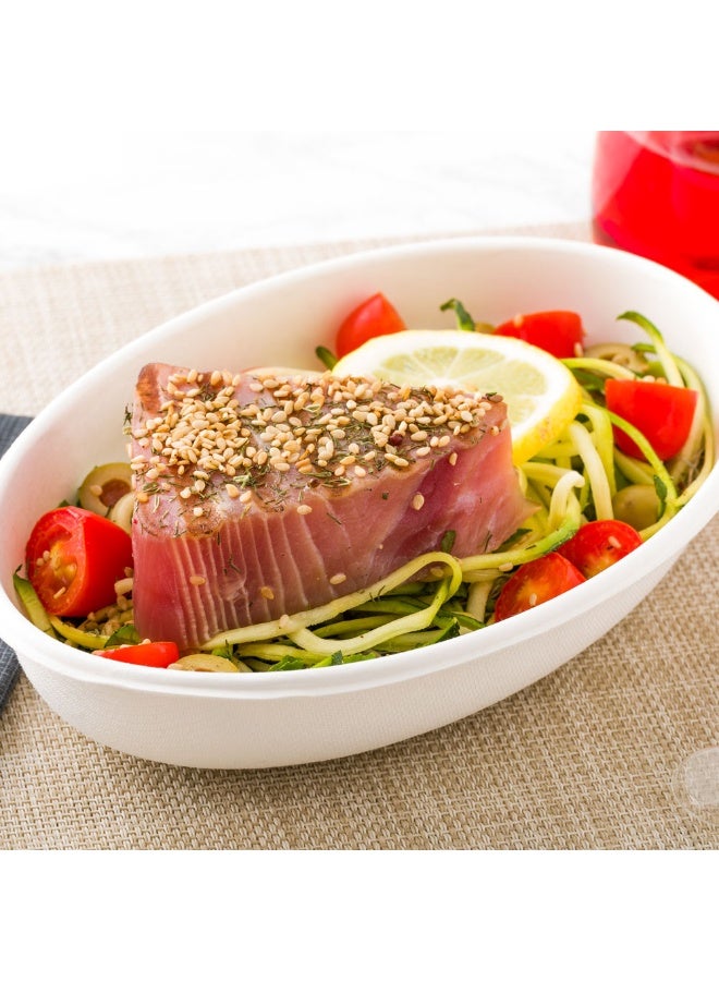 Restaurantware Pulp Tek 18 Ounce Bagasse Plates, 100 Grease Impervious Salad Plates - Lids Sold Separately, Microwavable, White Bagasse Plates, Reinforced Rim, Sturdy, For Salads Or More - Image 3