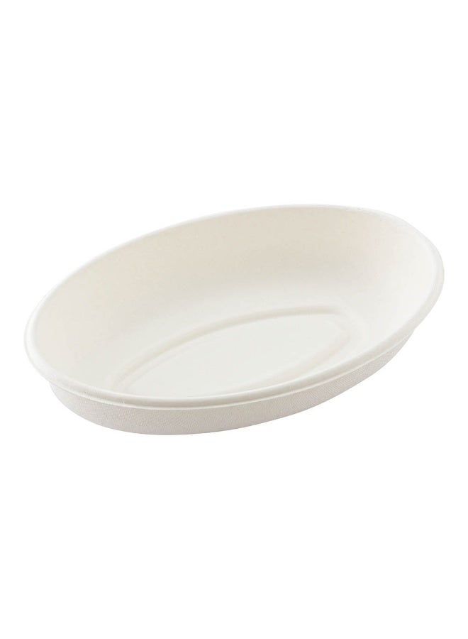 Restaurantware Pulp Tek 18 Ounce Bagasse Plates, 100 Grease Impervious Salad Plates - Lids Sold Separately, Microwavable, White Bagasse Plates, Reinforced Rim, Sturdy, For Salads Or More - Image 1