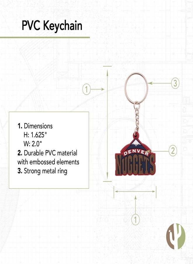 Desert Cactus Denver Nuggets Keychain - Official National Basketball League Key Holder for Car Keys, Backpack, Lanyard - NBA Team Gift (PVC - Vintage B) - Image 2