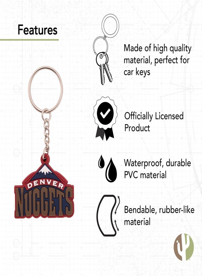 Desert Cactus Denver Nuggets Keychain - Official National Basketball League Key Holder for Car Keys, Backpack, Lanyard - NBA Team Gift (PVC - Vintage B) - Image 3