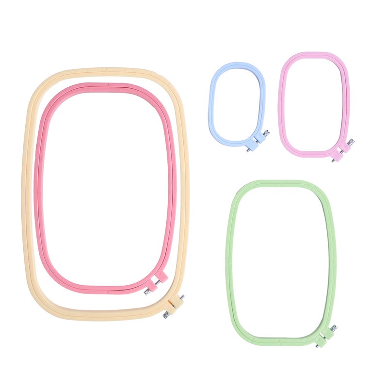 5Pcs Embroidery Hoops Square CrossStitch Hoop Color ABS Plastic Frame DIY Tools - Image 5