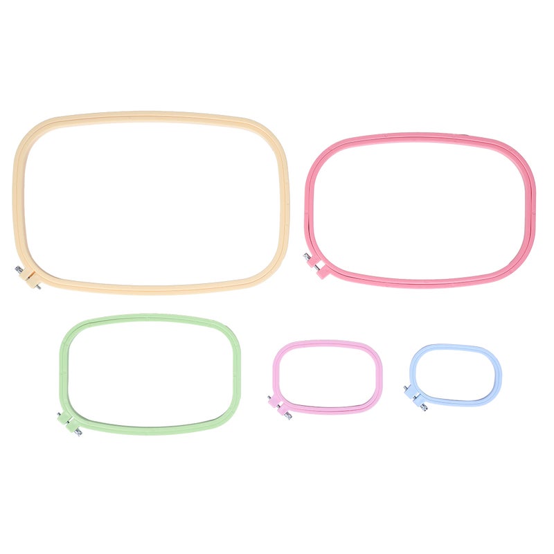 5Pcs Embroidery Hoops Square CrossStitch Hoop Color ABS Plastic Frame DIY Tools - Image 1