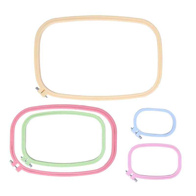 5Pcs Embroidery Hoops Square CrossStitch Hoop Color ABS Plastic Frame DIY Tools - Image 4