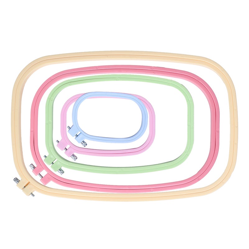 5Pcs Embroidery Hoops Square CrossStitch Hoop Color ABS Plastic Frame DIY Tools - Image 3