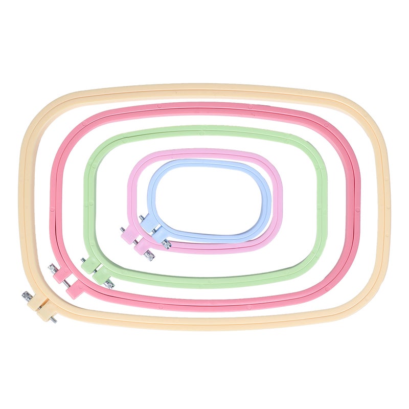 5Pcs Embroidery Hoops Square CrossStitch Hoop Color ABS Plastic Frame DIY Tools - Image 2