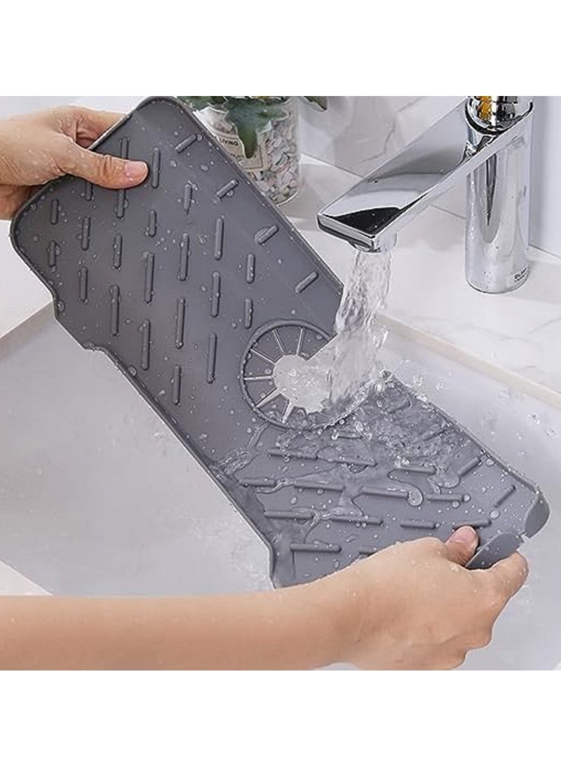Generic 1 PCS Silicone Draining Mat Around Tap, Sink Matkitchen Sink Splash Guard  - Image 2