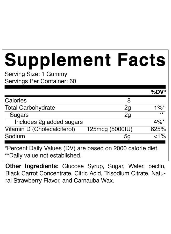 Vitamatic Vitamin D3 Gummies - 5000 IU Per Gummy - 60 Gummies - Image 2