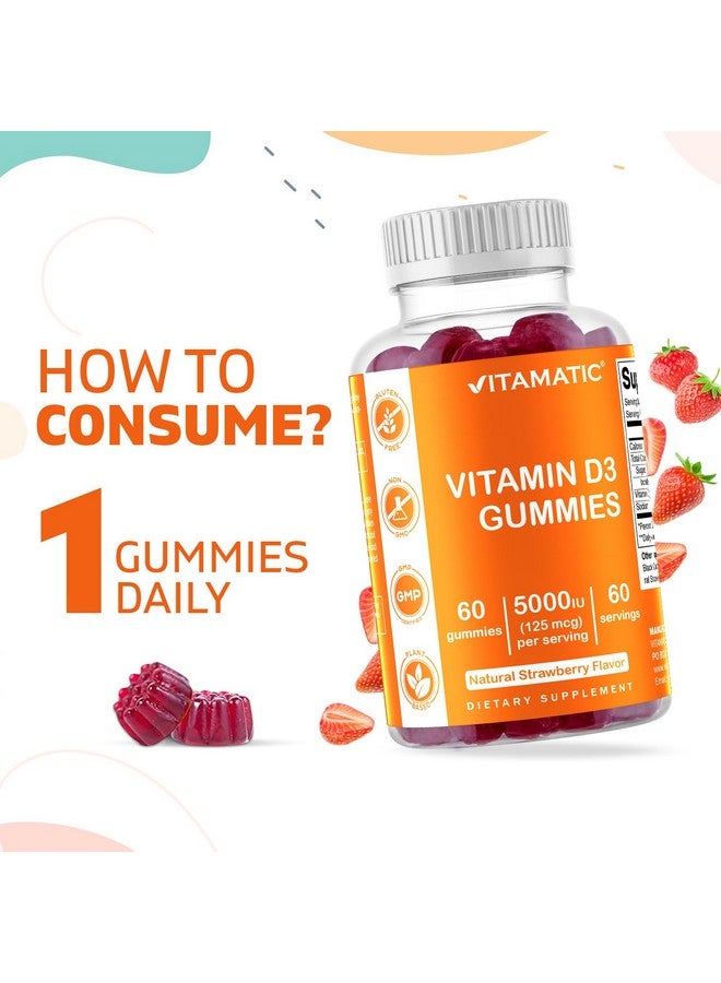 Vitamatic Vitamin D3 Gummies - 5000 IU Per Gummy - 60 Gummies - Image 4