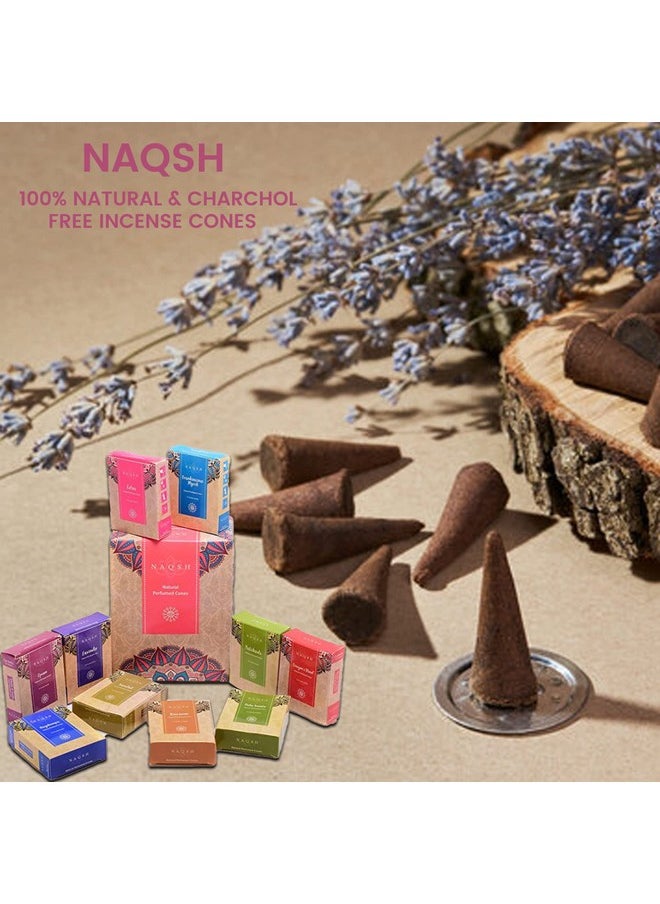 naqsh Hand Rolled Incense Cones Scented Long Lasting Aroma For Positivity & Pure Air Meditation, Yoga, Aromatherapy, Relaxing & Refreshing (12 Packs Of 10 Cones Each - Total 120 Incense Cones)  - Image 3