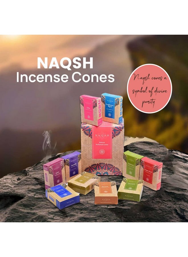 naqsh Hand Rolled Incense Cones Scented Long Lasting Aroma For Positivity & Pure Air Meditation, Yoga, Aromatherapy, Relaxing & Refreshing (12 Packs Of 10 Cones Each - Total 120 Incense Cones)  - Image 5