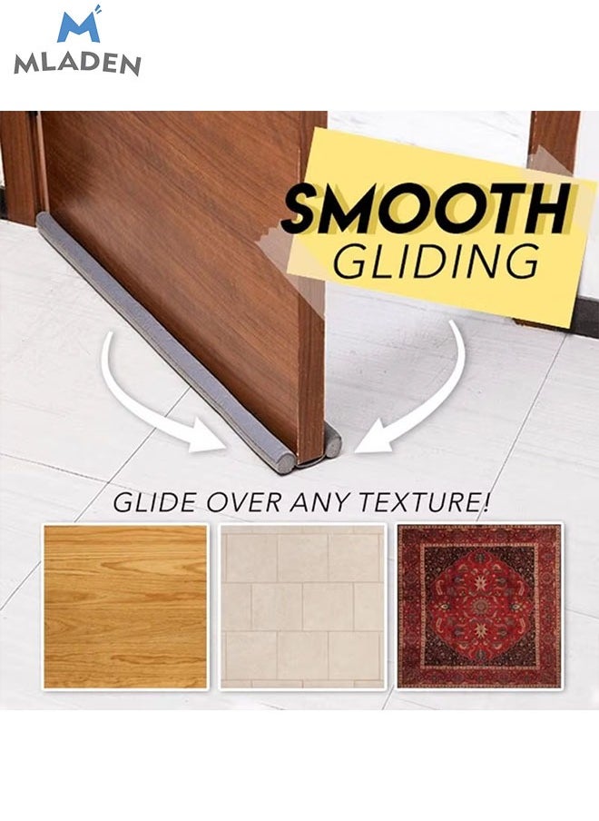 MLADEN - Double Door Draft Stopper Weather Stripping Noise Blocker Window Breeze Blocker Foamed Cotton Door Bottom Noise Reduction Sealing Strip 93 Cm Brown - Image 1