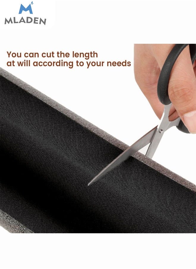 MLADEN - Double Door Draft Stopper Weather Stripping Noise Blocker Window Breeze Blocker Foamed Cotton Door Bottom Noise Reduction Sealing Strip 93 Cm Brown - Image 1