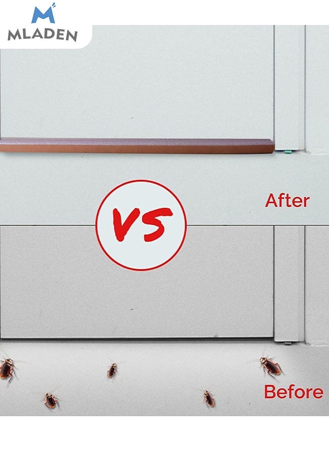MLADEN - Double Door Draft Stopper Weather Stripping Noise Blocker Window Breeze Blocker Foamed Cotton Door Bottom Noise Reduction Sealing Strip 93 Cm Brown - Image 1