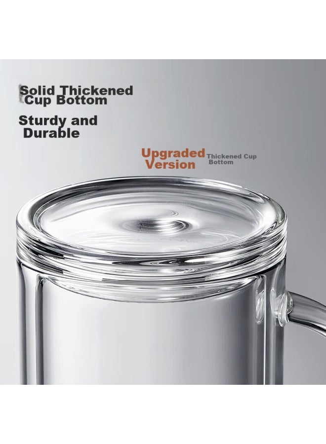Tomimitsu Fuguang Large Capacity High Borosilicate Double-layer Glass Cup With Tea Strainer, Thickened Water Cup With Handle, Tea Infuser Cup, Office Mug - Image 1