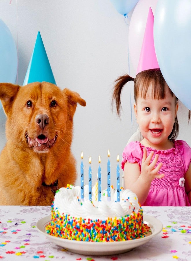 PEUTIER 12 شمعة عيد ميلاد بطبعة مخلب، زينة كب كيك على شكل مخلب كلب، مستلزمات عيد ميلاد الحيوانات الأليفة، زينة حفلات استقبال المولود الجديد بطابع الجراء والقطط - Image 5