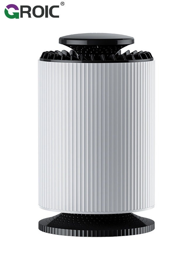 GROIC White Desktop Air Purifiers for Small Room, Bedroom, Home, Office, Small USB Air Purifier Removes Odor Pollen Dust, No Noise with Clean Light No Adapter - Image 1