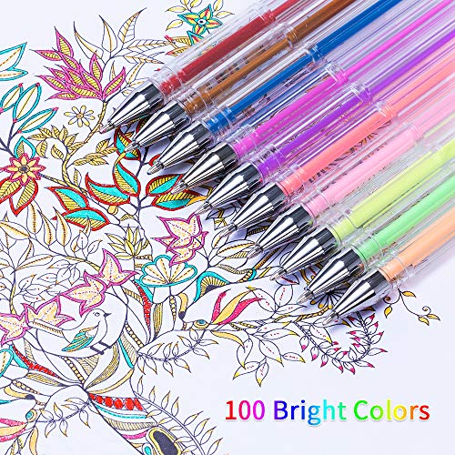 Reaeon Gel Pens, Reaeon 200 Pack Pen with Case for Adult Coloring Books, 100 Color Markers Plus 100 Refills for Drawing Painting Writing. - Image 5