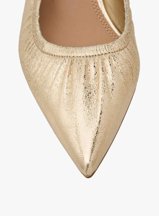 Flora Bella By Shoexpress GOLD Flora Bella Women Cone Heel Slingback Shoes for Women | Best Price UAE